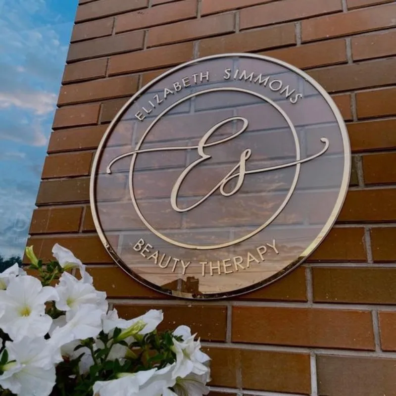 Acrylic Salon Sign Business Name Illuminated Sign Gold Mirror 3D Logo Type