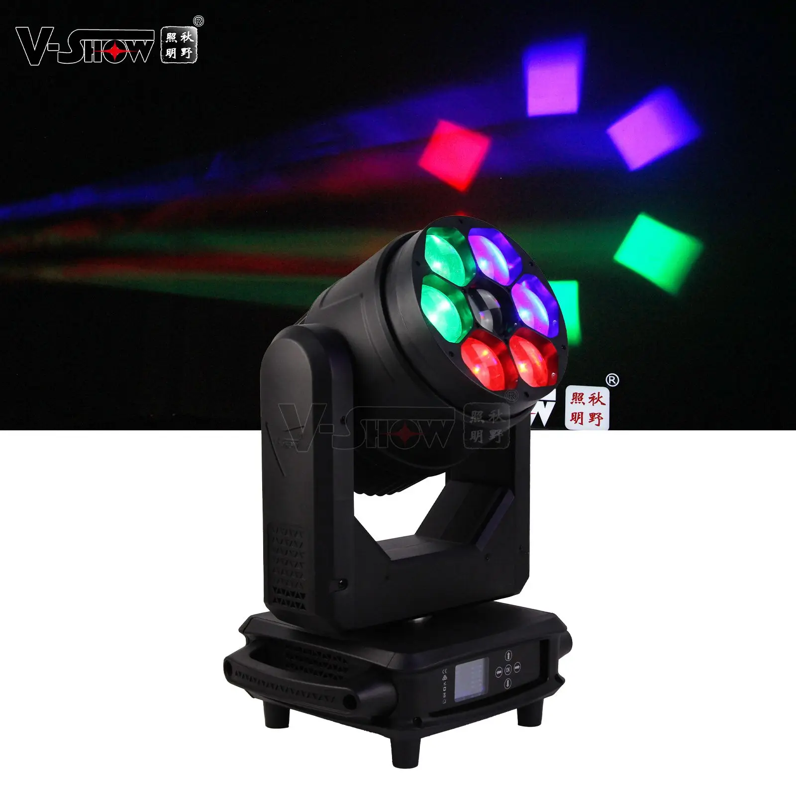 VSHOW R740L 7*40w LED Beam Zoom Wash Moving Head Stage Light DMX Control Mode DJs Discos Lighting For Nightclubs Parties