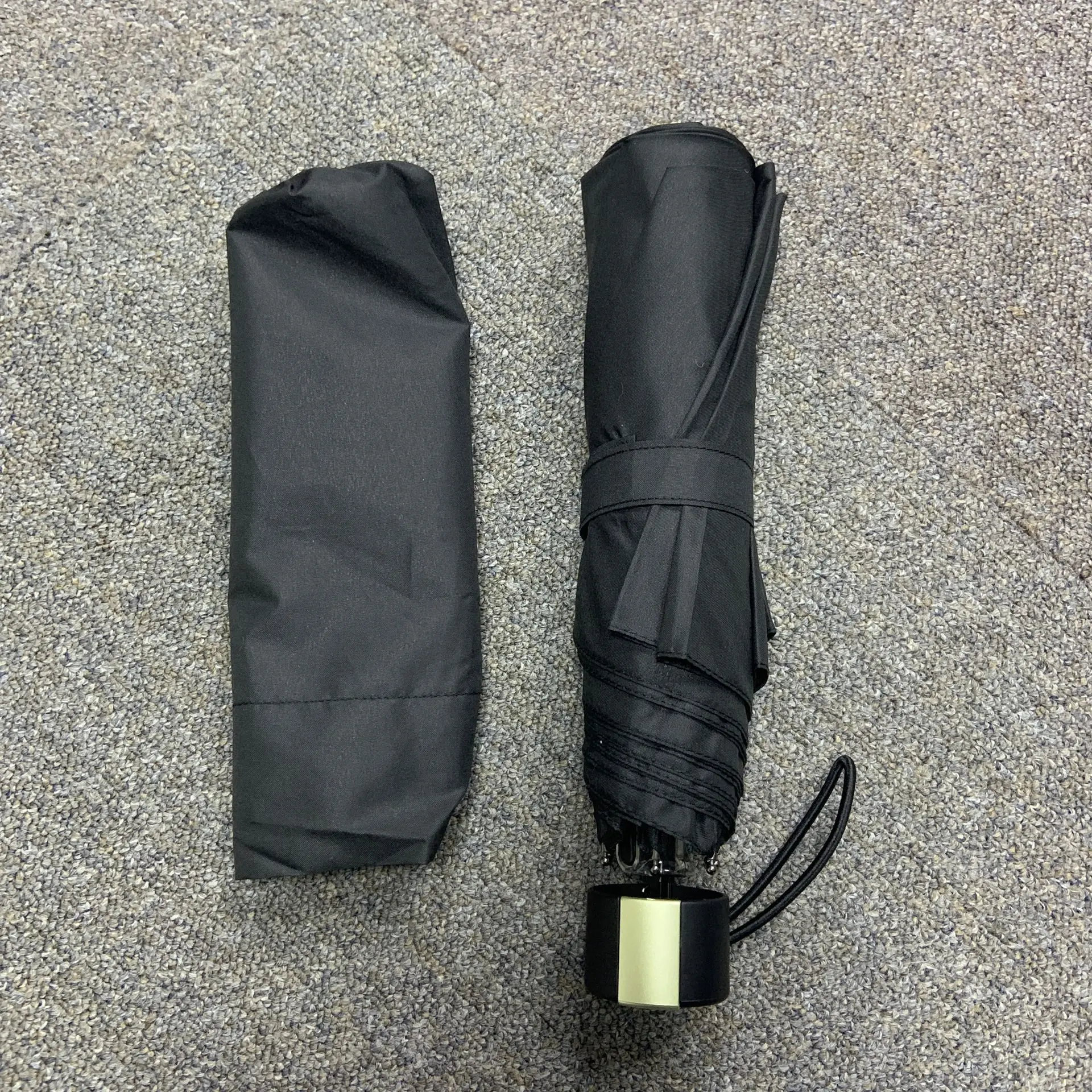 Factory wholesale promotion manual open 3 folding custom business life solid pongee fabric windproof waterproof umbrella