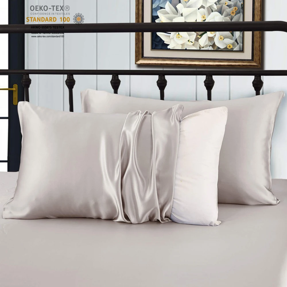 Oeko Tex 100 Luxury Custom Natural Silk Satin Pillow Case Covers Set 100% MulbeRry Silk Pillowcase Pure Silk Pillow Case