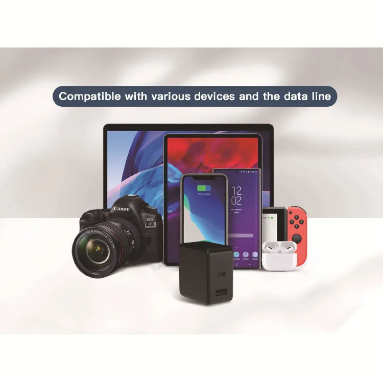 Amazon New Arrival Top Seller 60W PD 3.0 USB Type C Fast Charging Wall Charger Dual Adapter Universal For Iphone Android