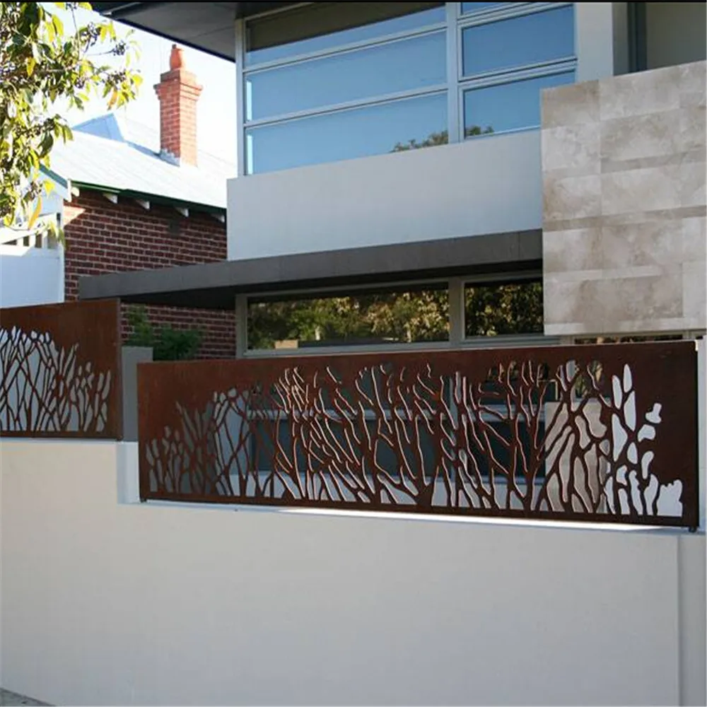 Aluminum powder coating decorative laser cut panels laser cut screengrille modern aluminum  privacy fence louver stairs fence