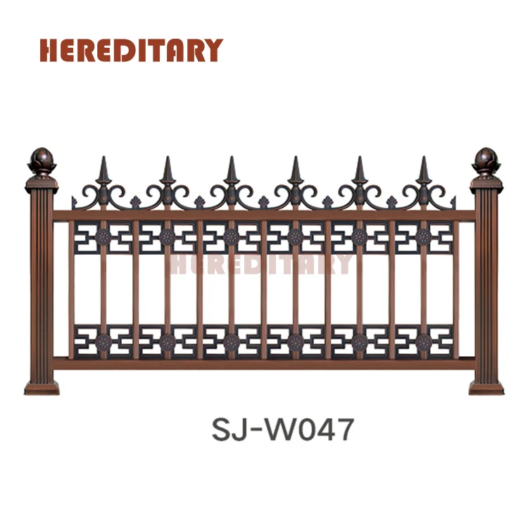 exterior paint bronze color aluminum alloy garden fence panels with spear tops