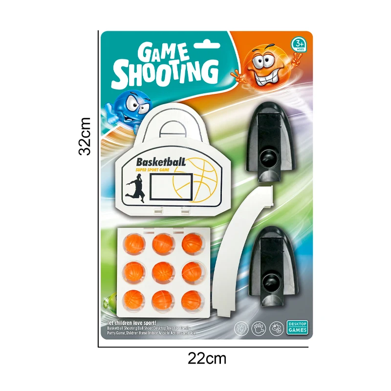 QS Hot Selling Kids Creative Table Top Game Toys 2 Style Packing Plastic Ejection Basketball Machine Set Toys For Children