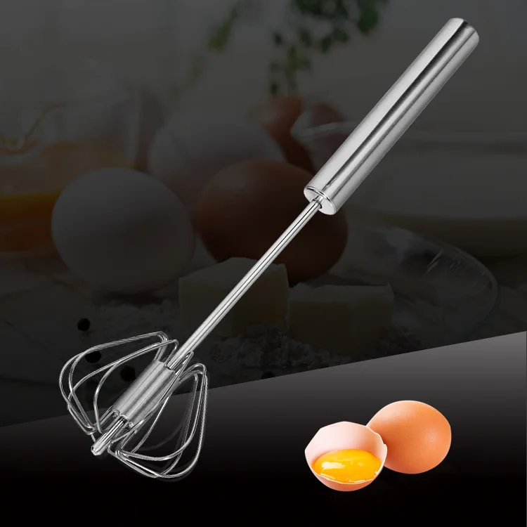 Professional wholesale kitchenware stainless steel manual egg pusher semi automatic egg beater
