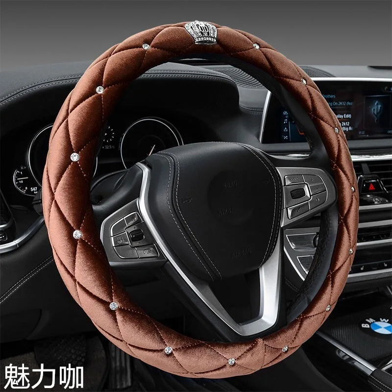 Fashion Designer Car Handcraft Steering Wheel Covers Leather for Girls boys