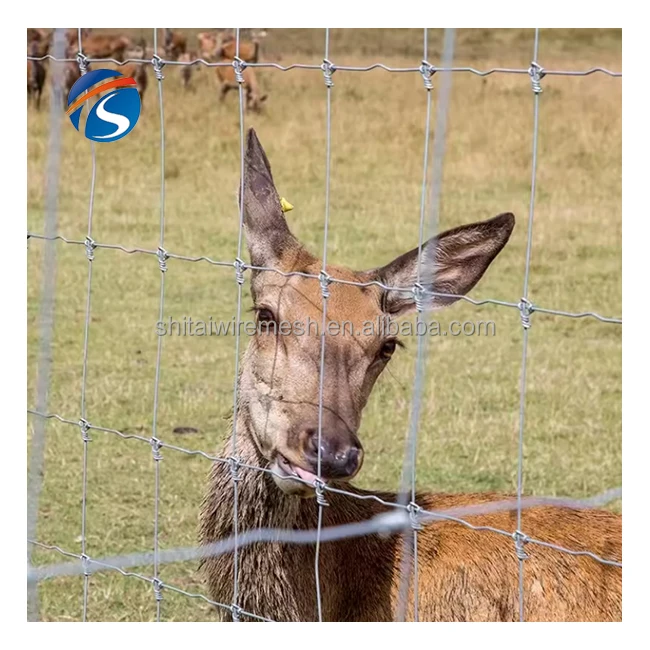 12.5 gauge fixed knot 8 ft woven wire deer fence plastic deer wire mesh fence for garden