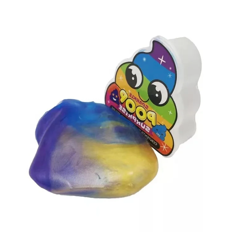 Custom Logo OEM Slime Gadget Ingredients Box Eco-firendly Poop Sensory Putty Clear China Liquid Slime Polyester Putty