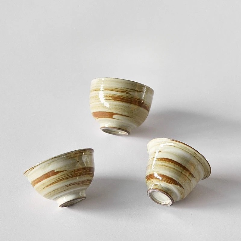 MSH Laser Engraved Logo Wabi-Sabi Zen Design Japanese Style Pottery Fruit Tea Cup