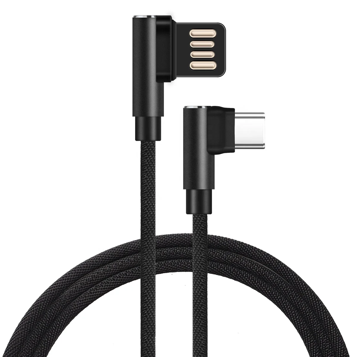 
The Best 0.2m 1m 2m 3m Double Elbow 90 Degree USB Type C Data Cable With Fabric Weeve 