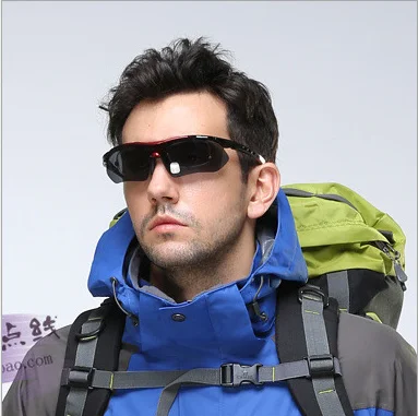 
OEM Outdoor Plastic Sports Sunglasses Eyewear Cycling Sunglasses Men Gafas de Sol 5 Lens Set 