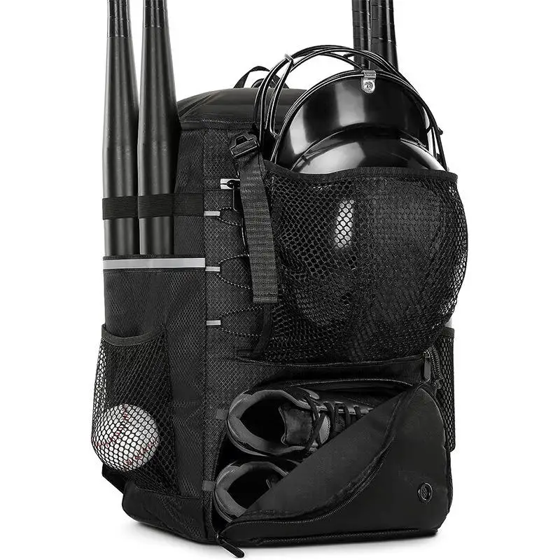 New Design Hot Sale Competition Baseball Backpack With Shoe Pocket Sports Hockey Bat Bag Custom