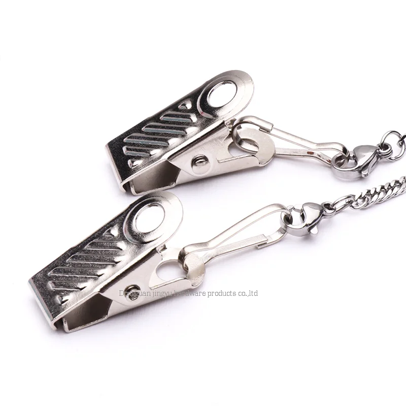 Wholesales metal napkin clip chain with trigger clip