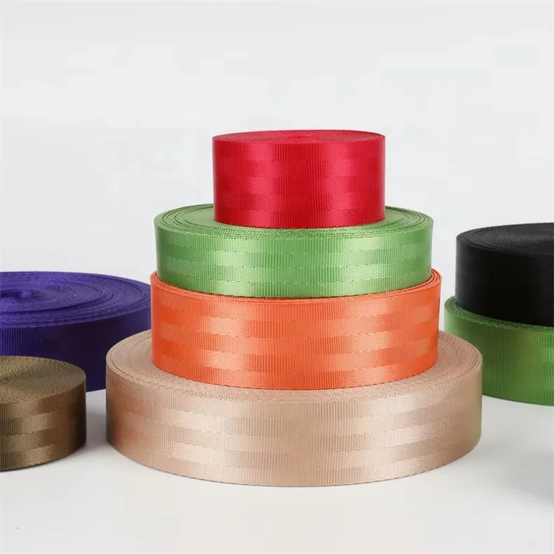 Factory Customized 10mm-50mm Backpack Straps Nylon Webbing Twill Car Seat Belts 48mm Stock Polyester Seat Belt Webbing
