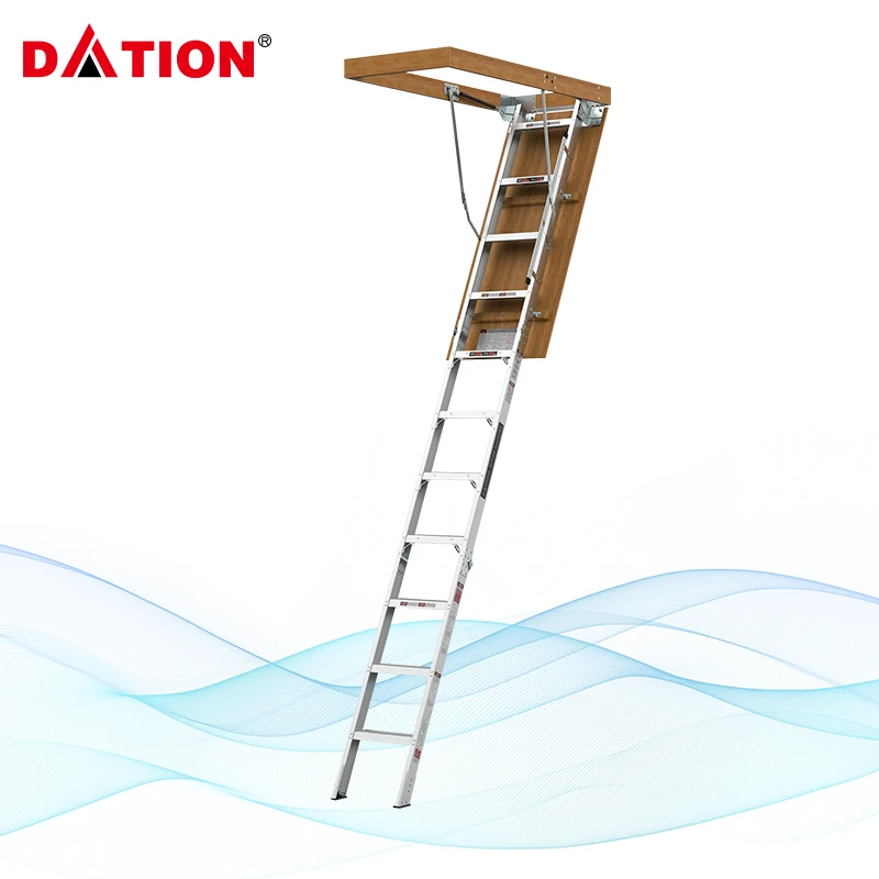 Multi Functional Cable Loft Folding Extension Household Safety Lightweight Retractable Loft Ladder