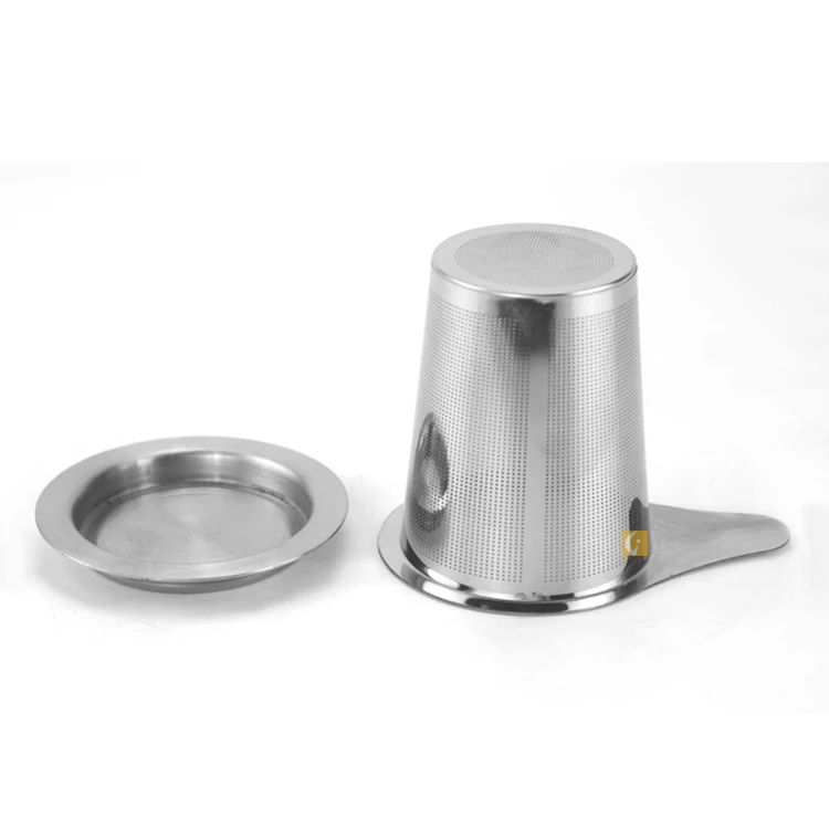 Reusable 304 Stainless Steel Tea Infuser Basket Fine Mesh Tea Strainer Coffee Filters with  Handle lid