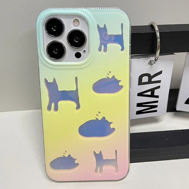 ins Little Fresh Dazzle phone case Laser anti-wear and anti-fall protection case