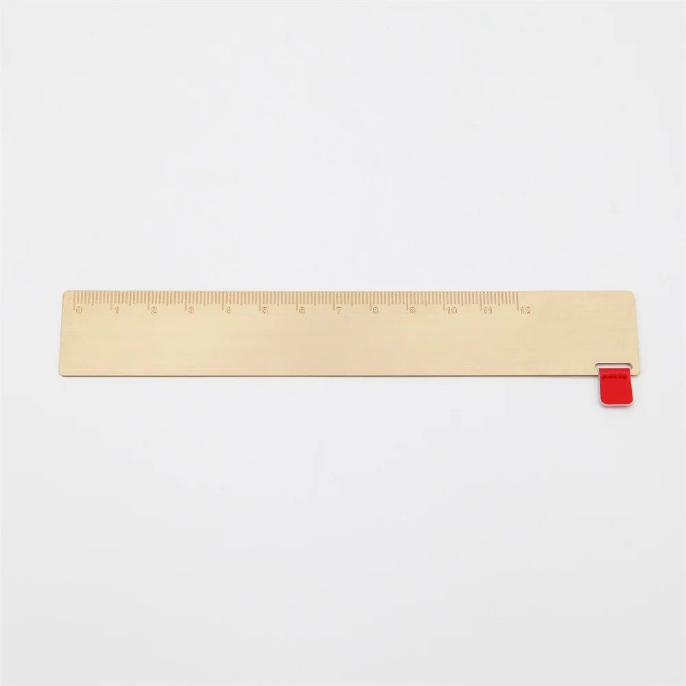 MAXERY Matte Black Brass Geometry Durable Square Straight Ruler, Measure Tool Stationery Math Gift for Students and Children