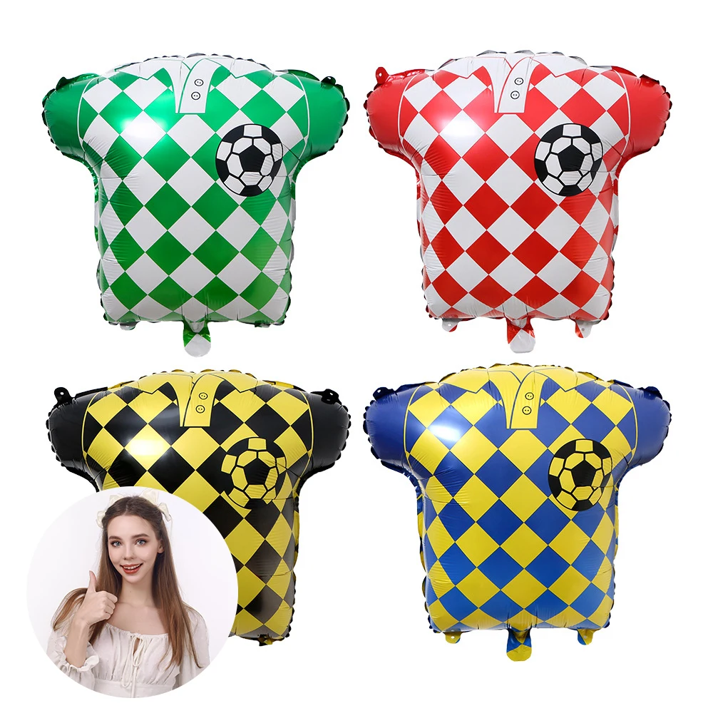 Football World Cup European Cup Jersey Modeling Balloons Uniform Aluminum Film Fans Gathering Venue Layout for Parties