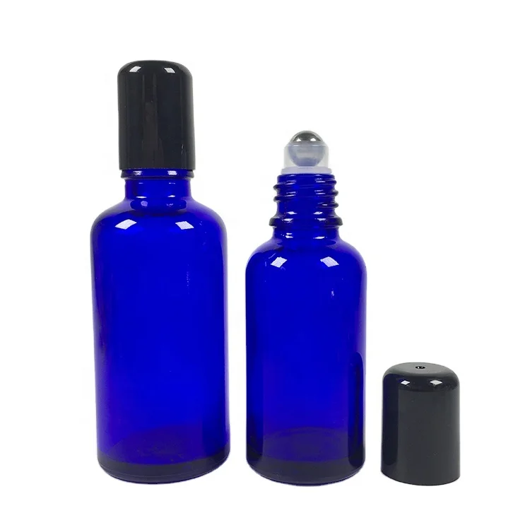 Кобальтовый синий 30 мл 50 пустые стеклянные роликовые бутылки для эфирных масел рулон на бутылку духов бальзамов губ Attar