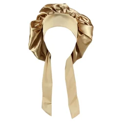 Women Satin Solid Sleeping Hat Night Sleep hat Hair Care Bonnet Nightcap For Women Men Unisex Cap Bonnet De Nuit Shower Turban