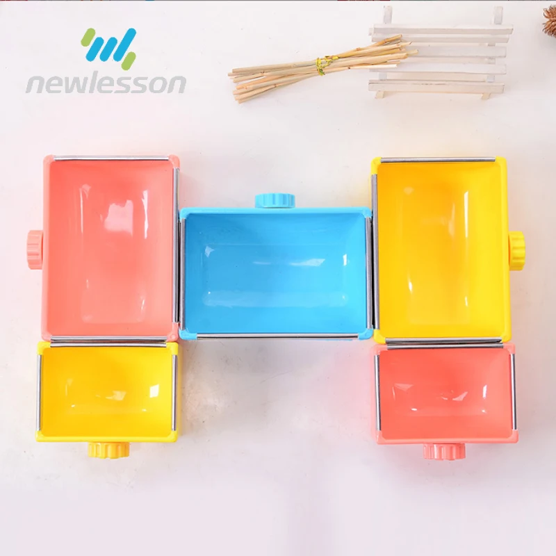 bright color ABS stainless steel pet cat bowls feeder could hanging