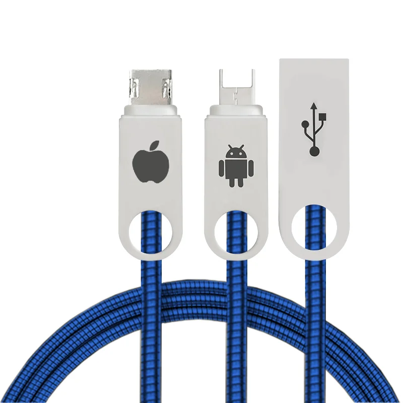 universal 2 in 1usb cable for samsung multi usb cable phone charger for  iphone power charger usb cable