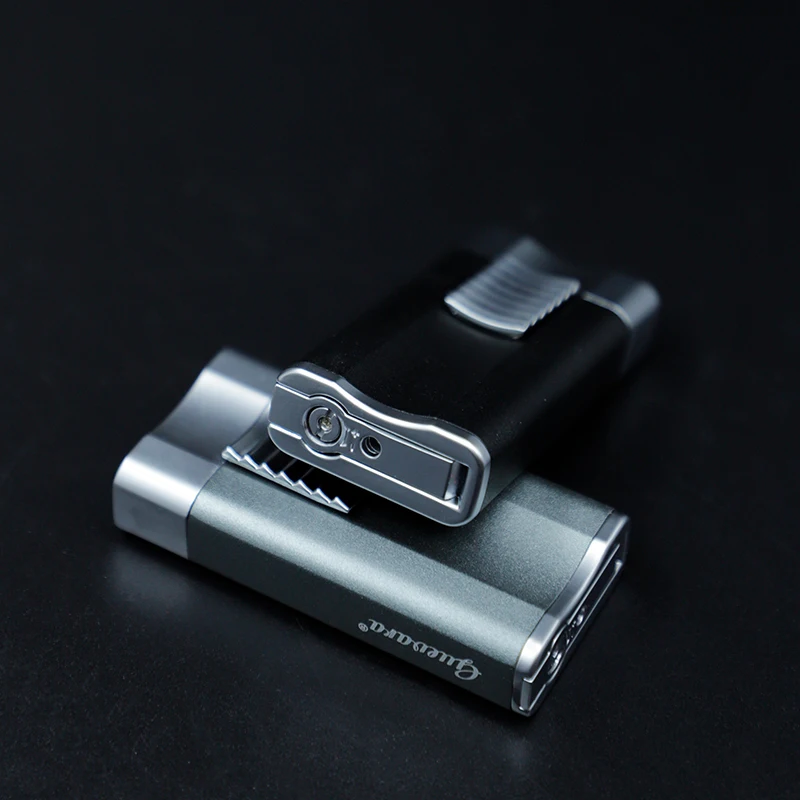 Custom logo one jet flame Refillable lighter with puncher Aluminum-magnesium Premium lighter