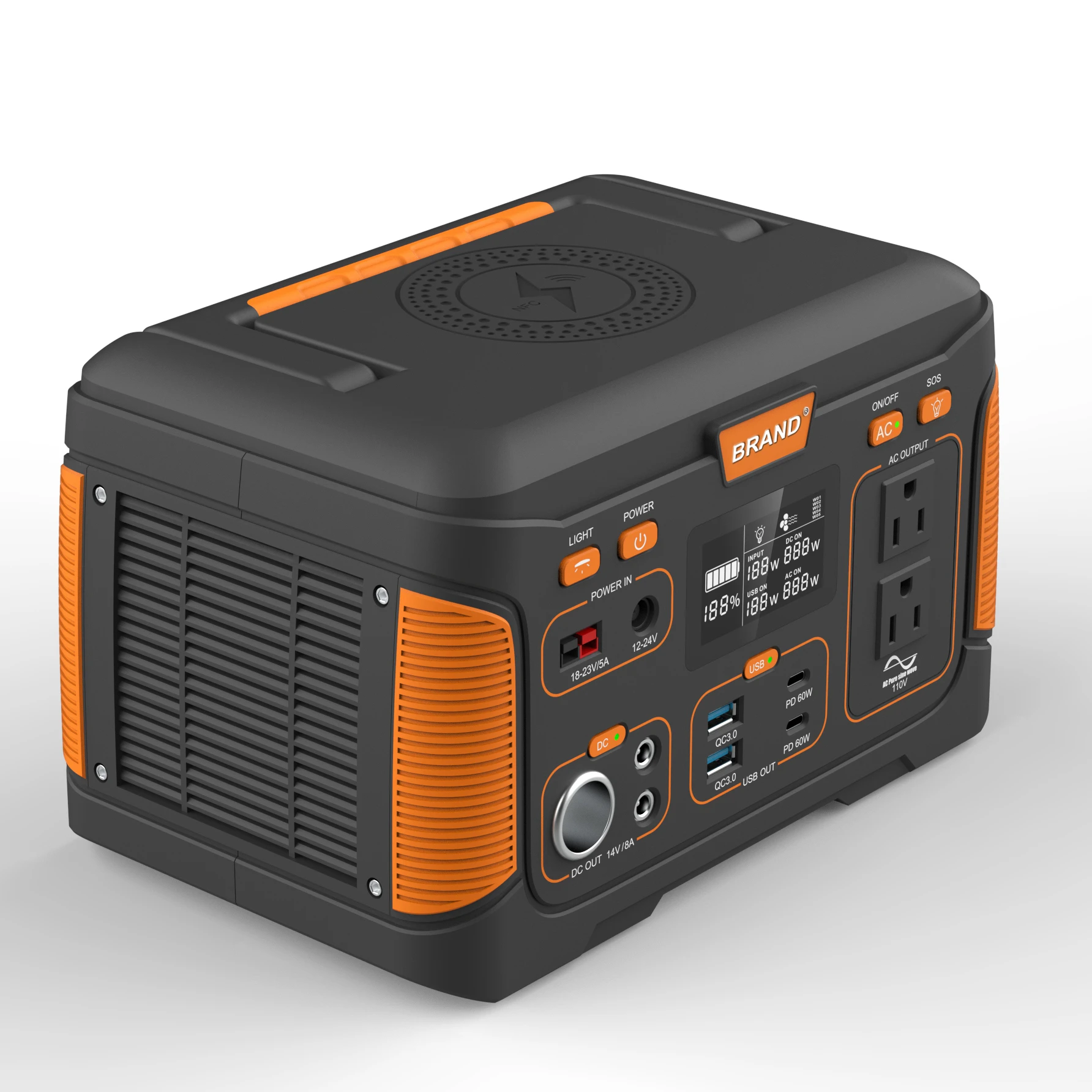 1000W portable energy storage battery solar panel battery power bank for camping