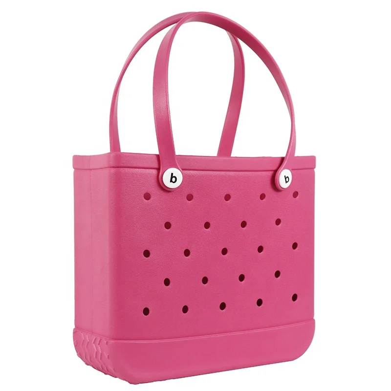 Popular Waterproof Woman EVA Tote Large Shopping Basket Bags Beach Silicone Bogg Bag Purse Eco Jelly Candy Lady Handbags
