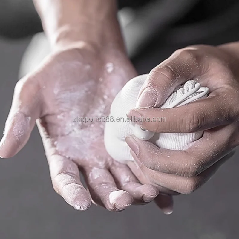 White Chalk Powder Magnesium Carbonate Sports Gymnastic Refillable Chalk Ball