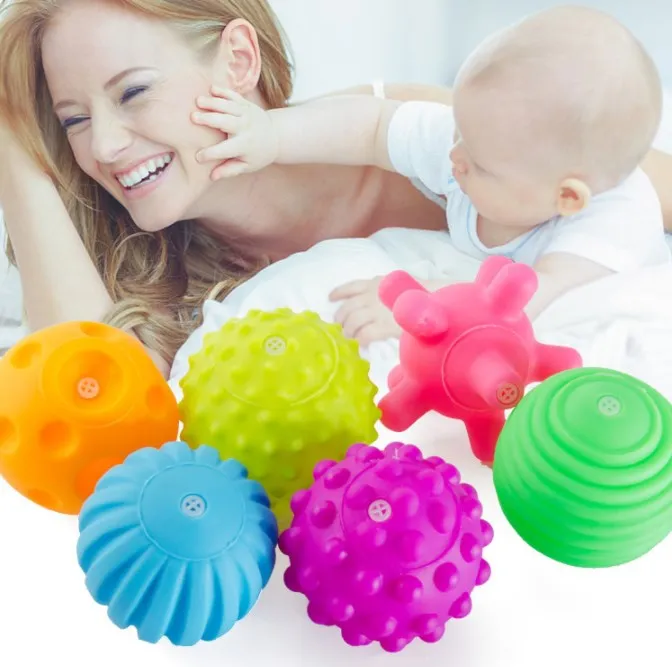 Puzzle Touch Multi-texture Hand Grab Ball Baby get  Massage Sensory toys  Fitness Soft Glue Ball