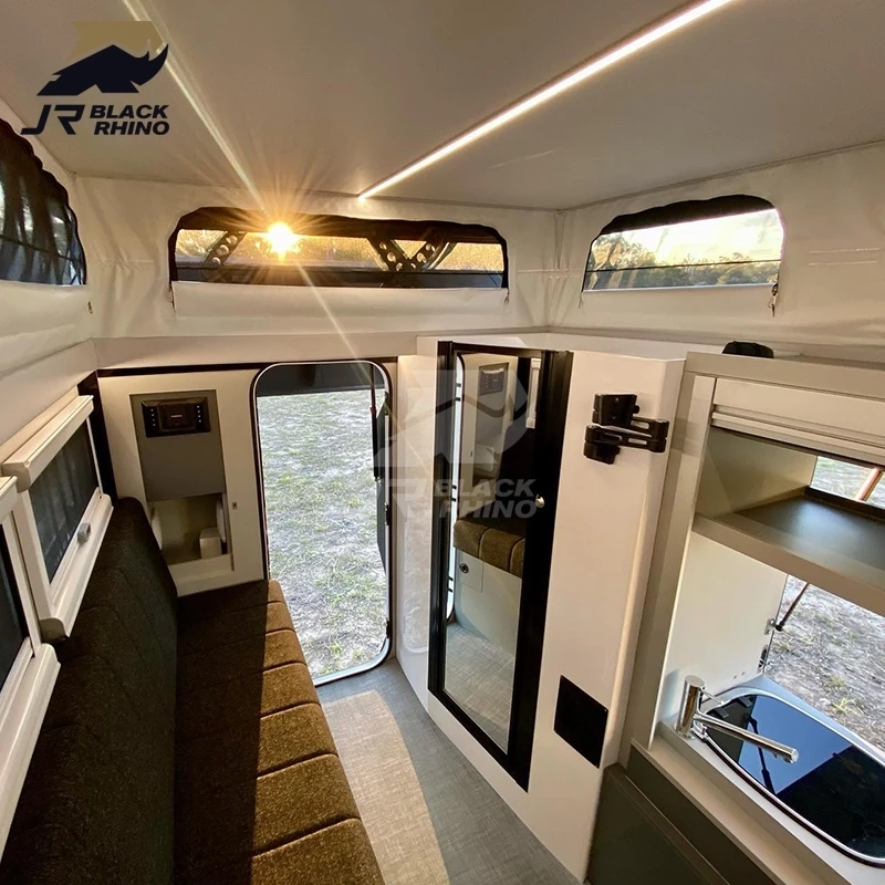 New design australian standard off road rv caravan van rvs campers travel trailer offroad camper with air conditioner