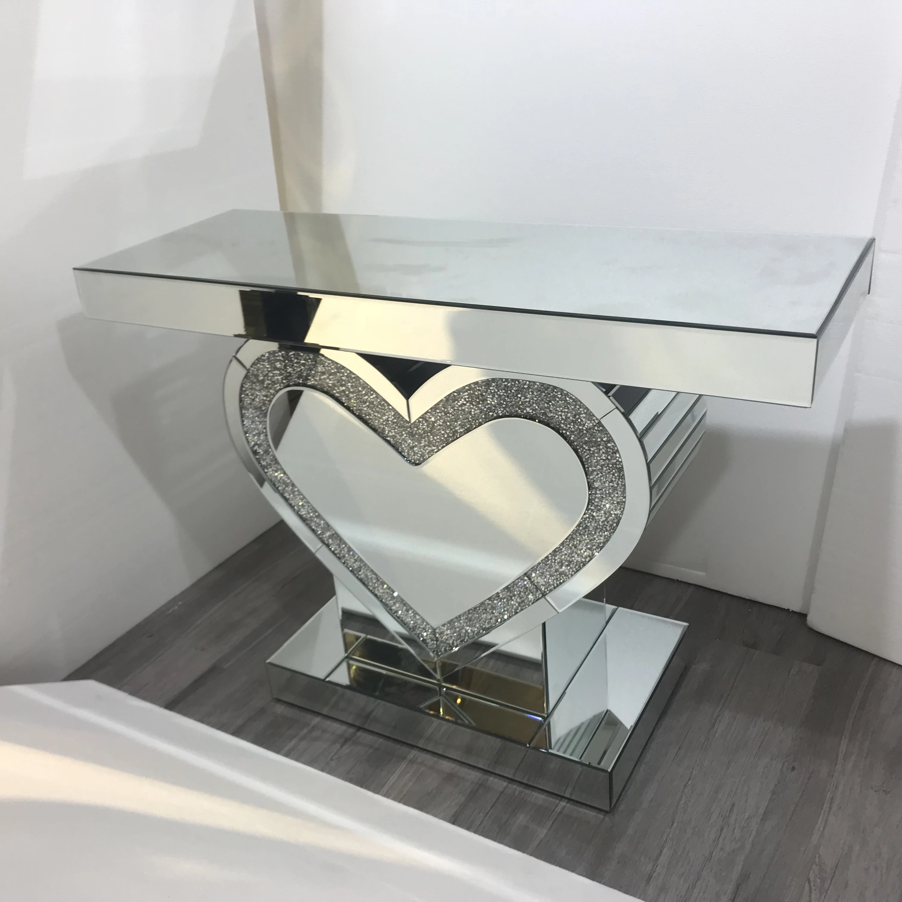 console table with matching mirror furniture crushed diamond console table with love shape crushed diamond mirror