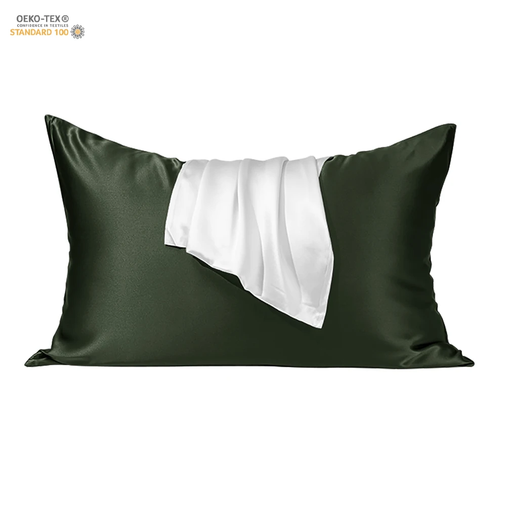 Wholesale 100% Organic Mulberry Silk Pillowcase 16 19 22 Momme King Queen Sizes Knitted Zipper Silk Pillow Case