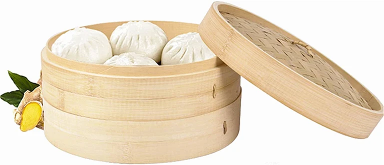 Piroscafo Da Campeggio Del  Casma a Vapore in Bambu Big Bamboo Scarier Cest Steamer 8Cm Mini Dumping Cottura