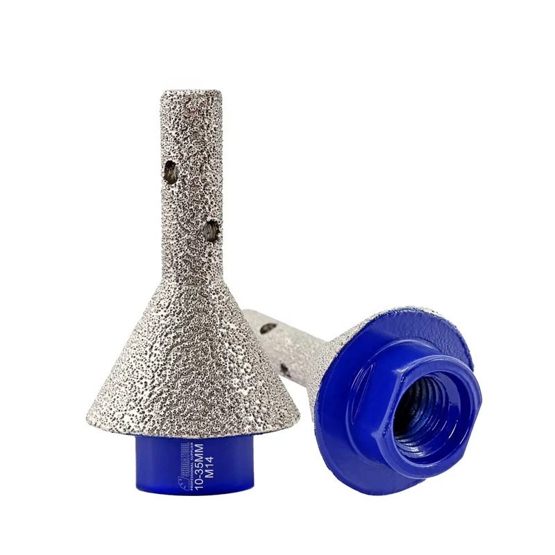 Dia 6/10/20mm Vacuum Brazed Diamond Chamfering Bit For Bevel Ease Chamfers Round Bevel Existing Holes in Granite Marble Tile