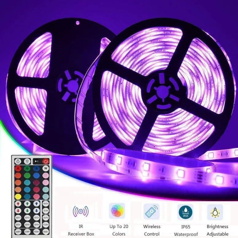  Лидер продаж гибкая светодиодная лента 5 м с изменением цвета RGB Светодиодная 5050 150 комплект осветительных приборов 44 клавишами ИК-пульт дистанционного