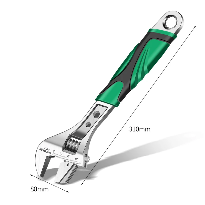 12 Inch Industrial Multifunction Adjustable Wrench Pipe Wrenches Professional Hand Tools with Open End Spanner and Hex Key