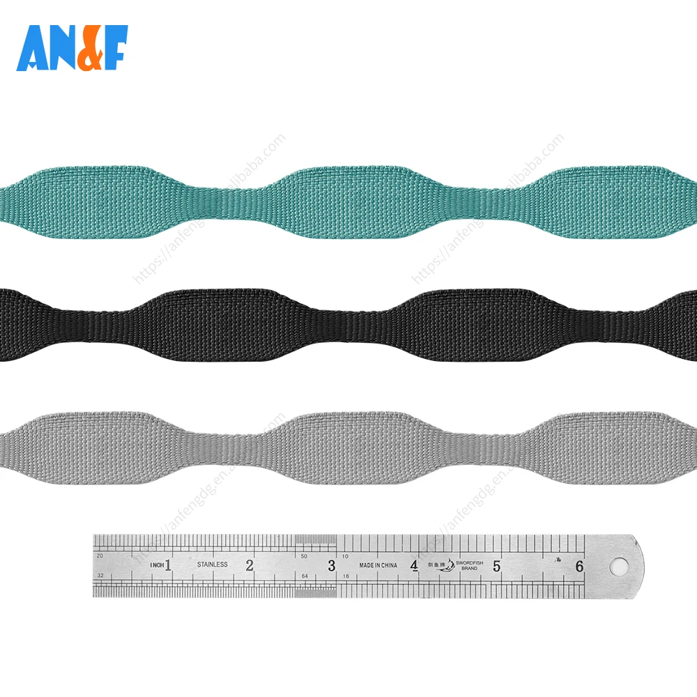 Wholesale 25mm nylon wide and narrow webbing gourd belt special-shaped webbing accessories wave-shaped bag strap shoulder strap