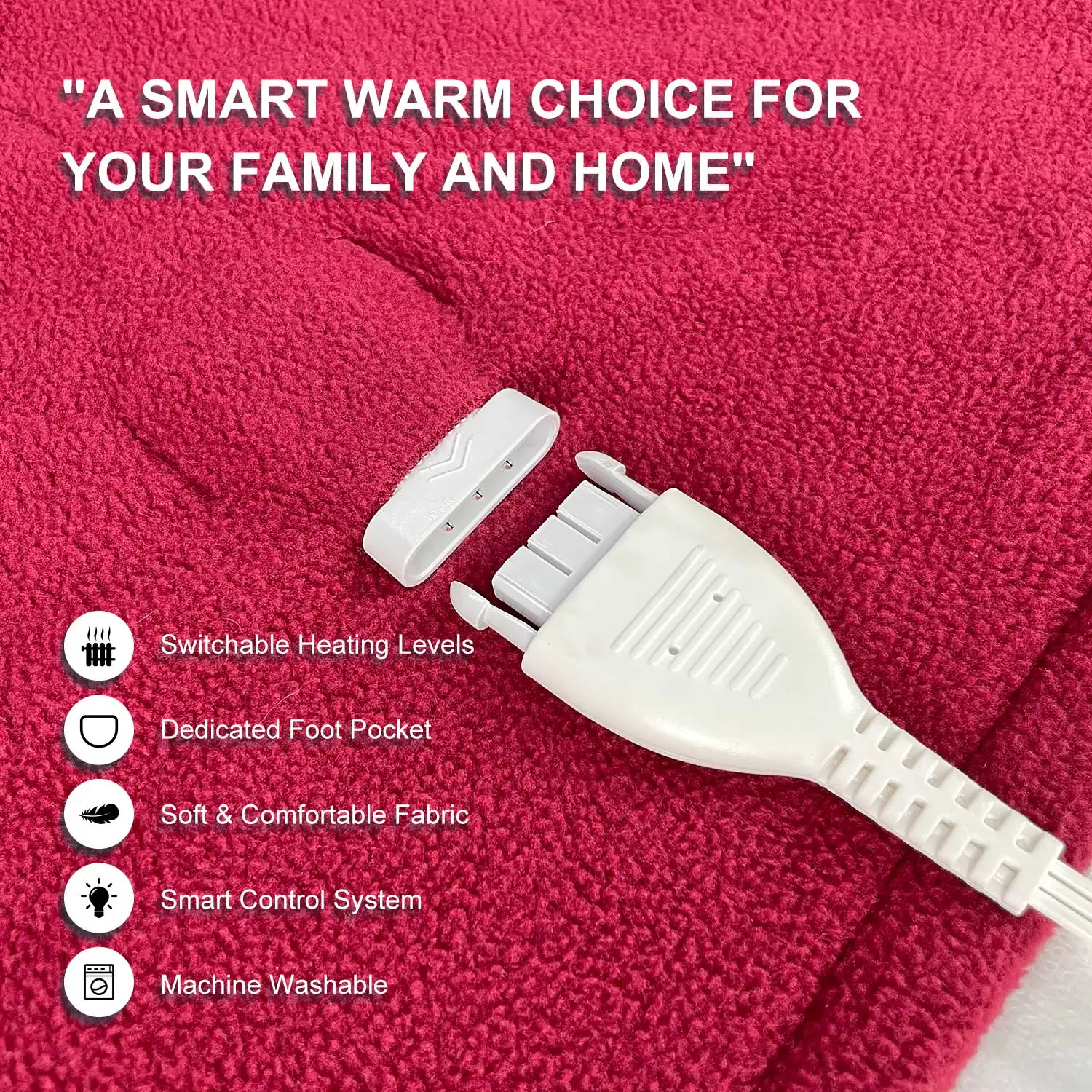 Amazon Manufacturer  5 Heat Settings Temperature Switch Heating Bed warmer Throw Electric Blanket Switch