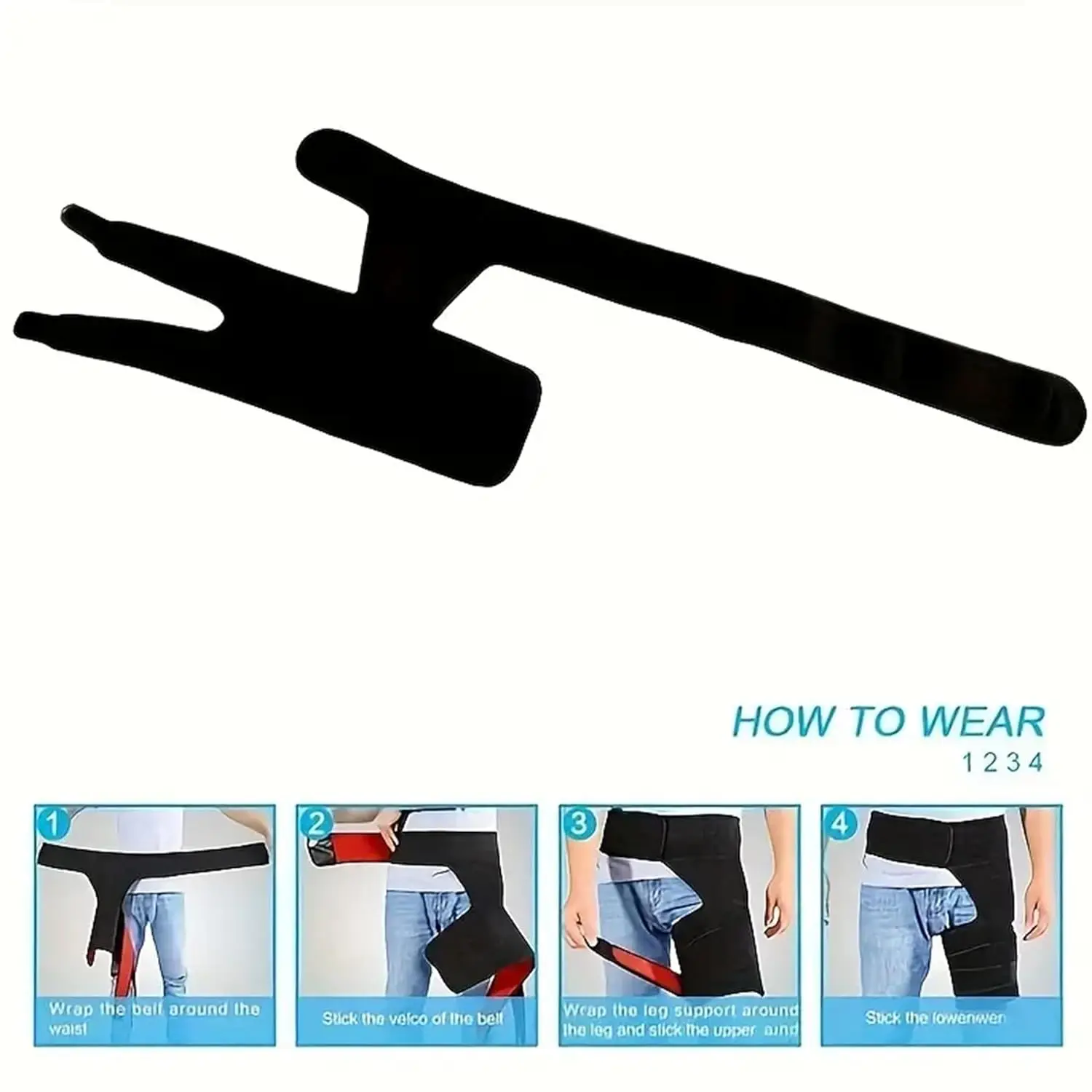 Best Adjustable Black Neoprene Compression Brace Hip Groin Strap Thigh Hamstring Hip Sciatica Support Brace for Hip