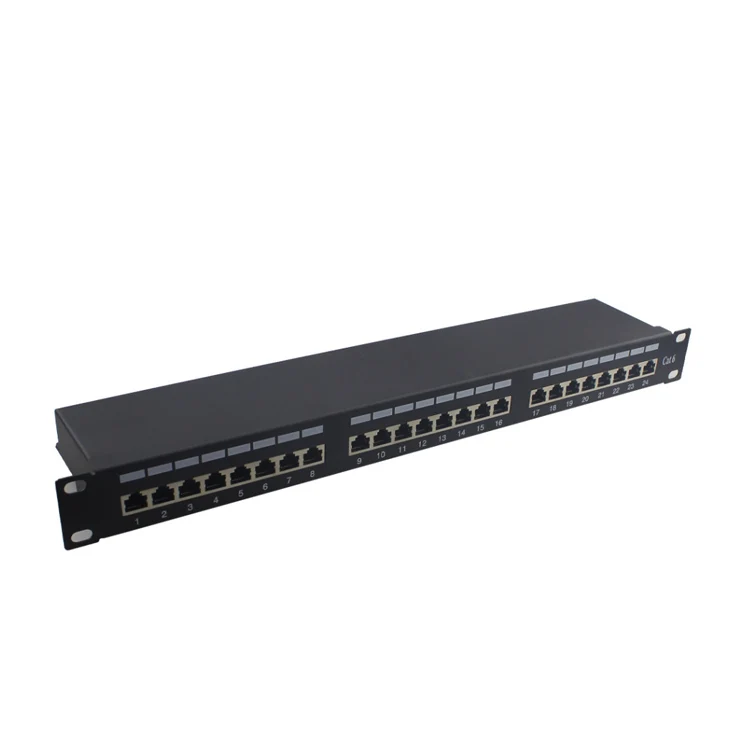 1U 19inch 24 Port Cat6 FTP Metal Shielded Patch