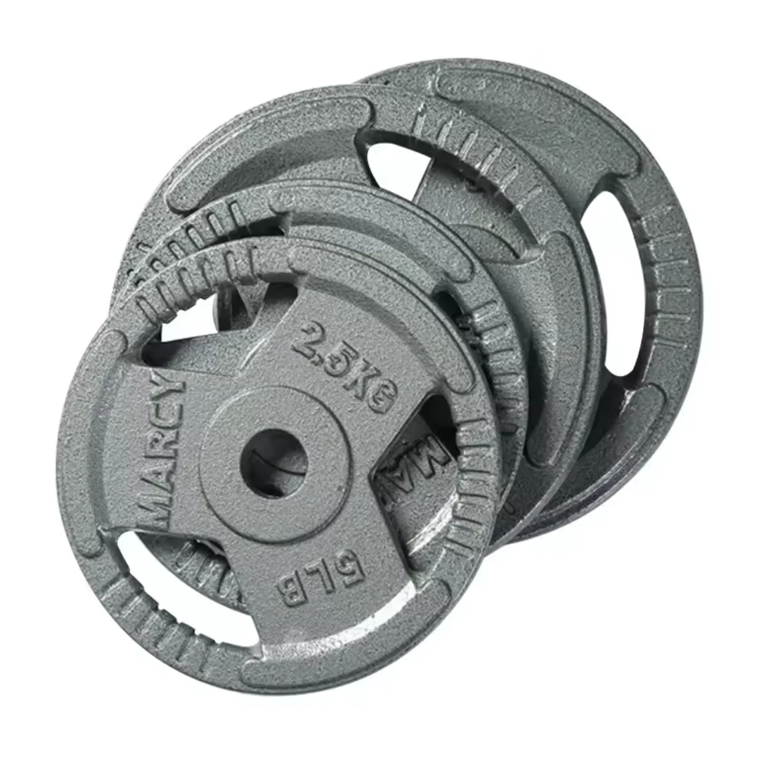 Professional Home Gym Fitness Power Exercise 1.25-25 KG Cast Iron Standard Barbell Weight Pates With 3 Handles