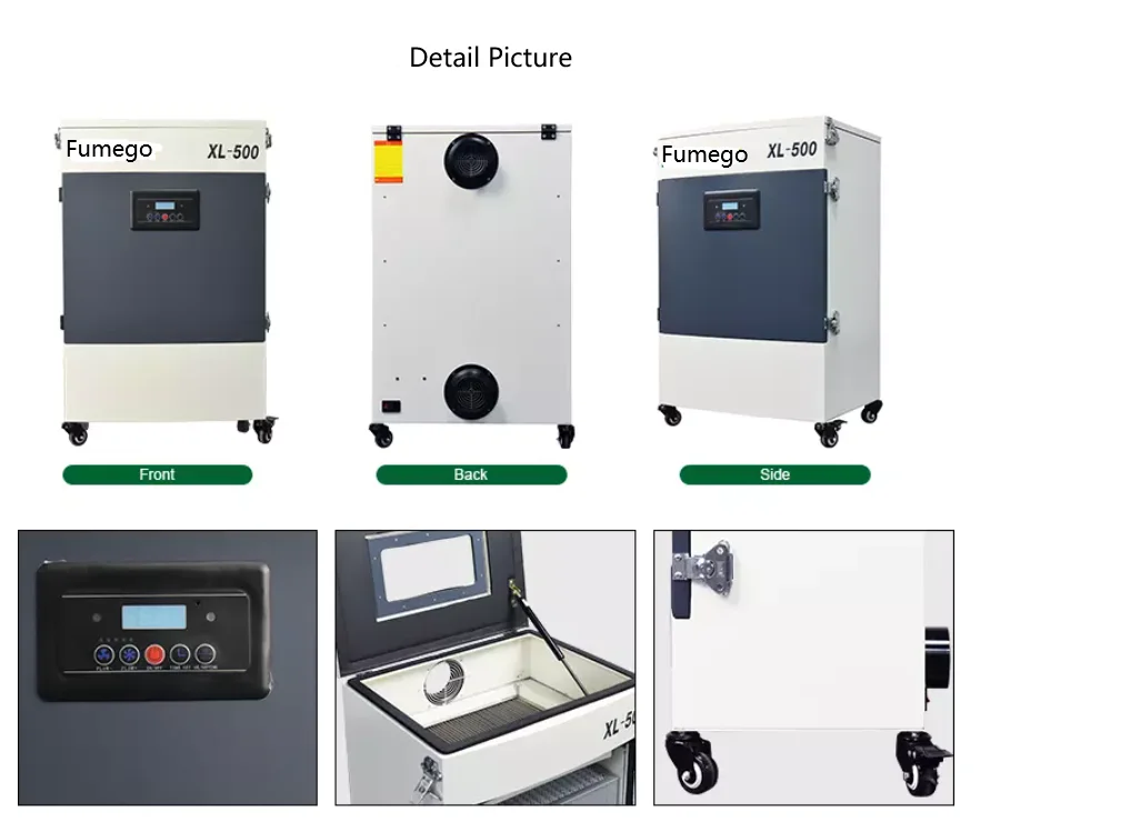 
Mobile 700 W High Air Flow Mid Size Laser Solder Station Fume Extractor With HEPA Filter 