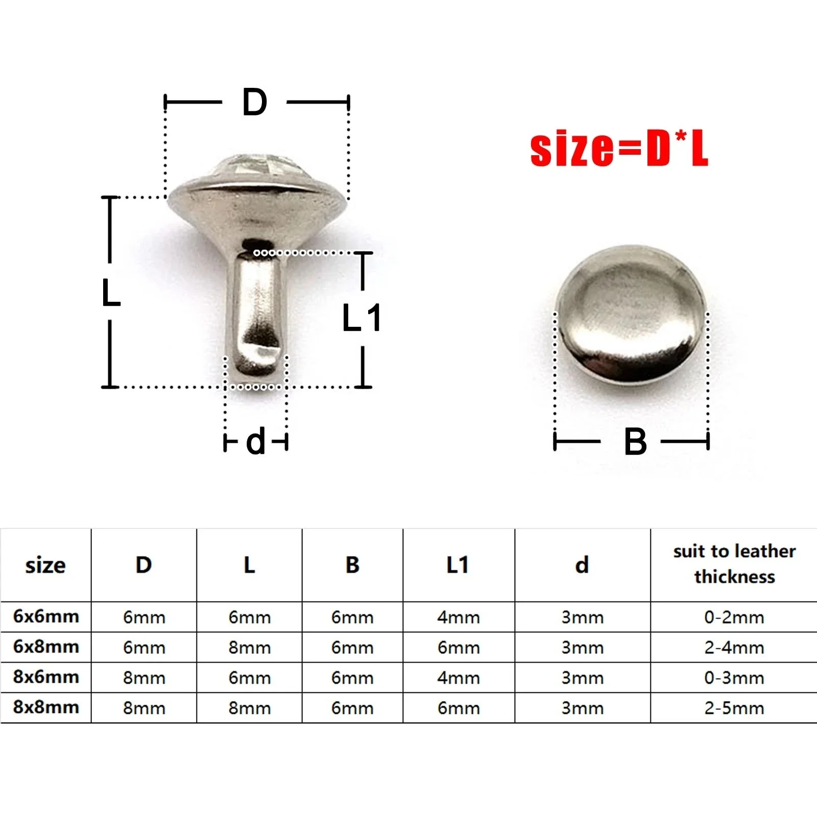 Brass Golden Silver 6mm 8mm Czech Crystal Rhinestone Rivet Decor Diamante Stud Spot for Leather Bag Shoe Jacket Hat DIY