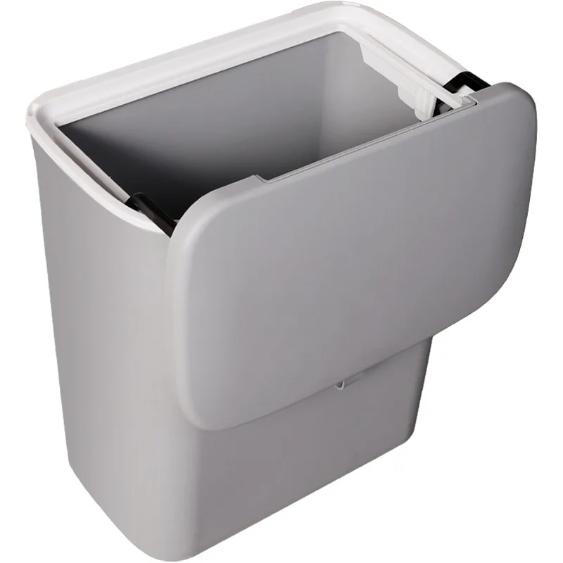 
7l / 9l Kitchen Garbage Can Plastic Trash Bin Cabinet Door Hanging Wall Mounted Trash Bin Garbage With Lid 