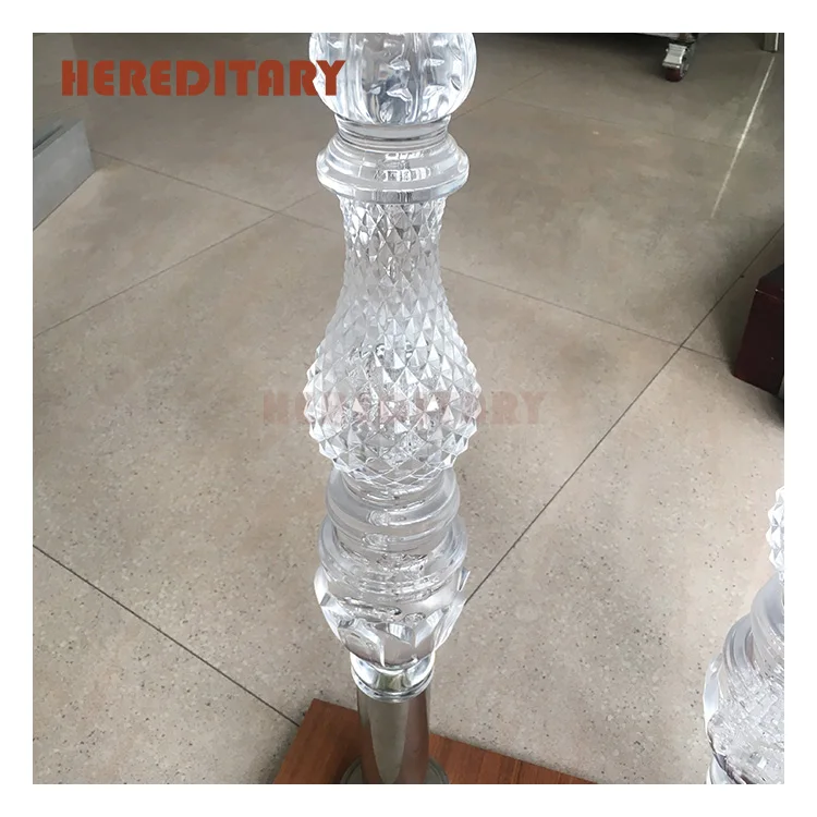 Clear crystal acrylic steel railing and staircase railing cristal glass stair pillar