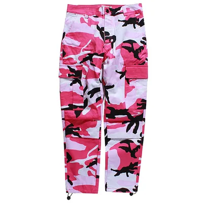 Wholesale Stylish Military Camo Cargo Multi Pocket Camouflage Hip Hop Pants Men