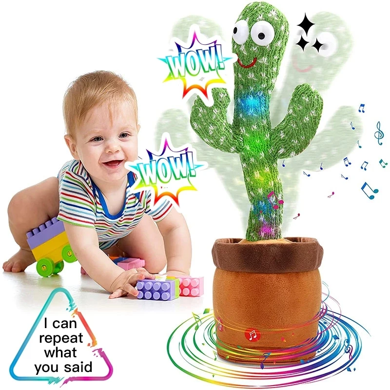 120 Song Speaker Talking Voice Repeat plush singing Dancer Cactus toy talk Plushie Stuffed kawaii toys Dancing Cactus for Baby